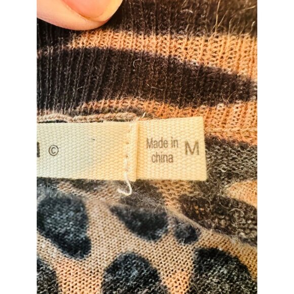 Ellison Long Lightweight Knit Leopard Print Open Cardigan Sweater M Office Money - Picture 7 of 12